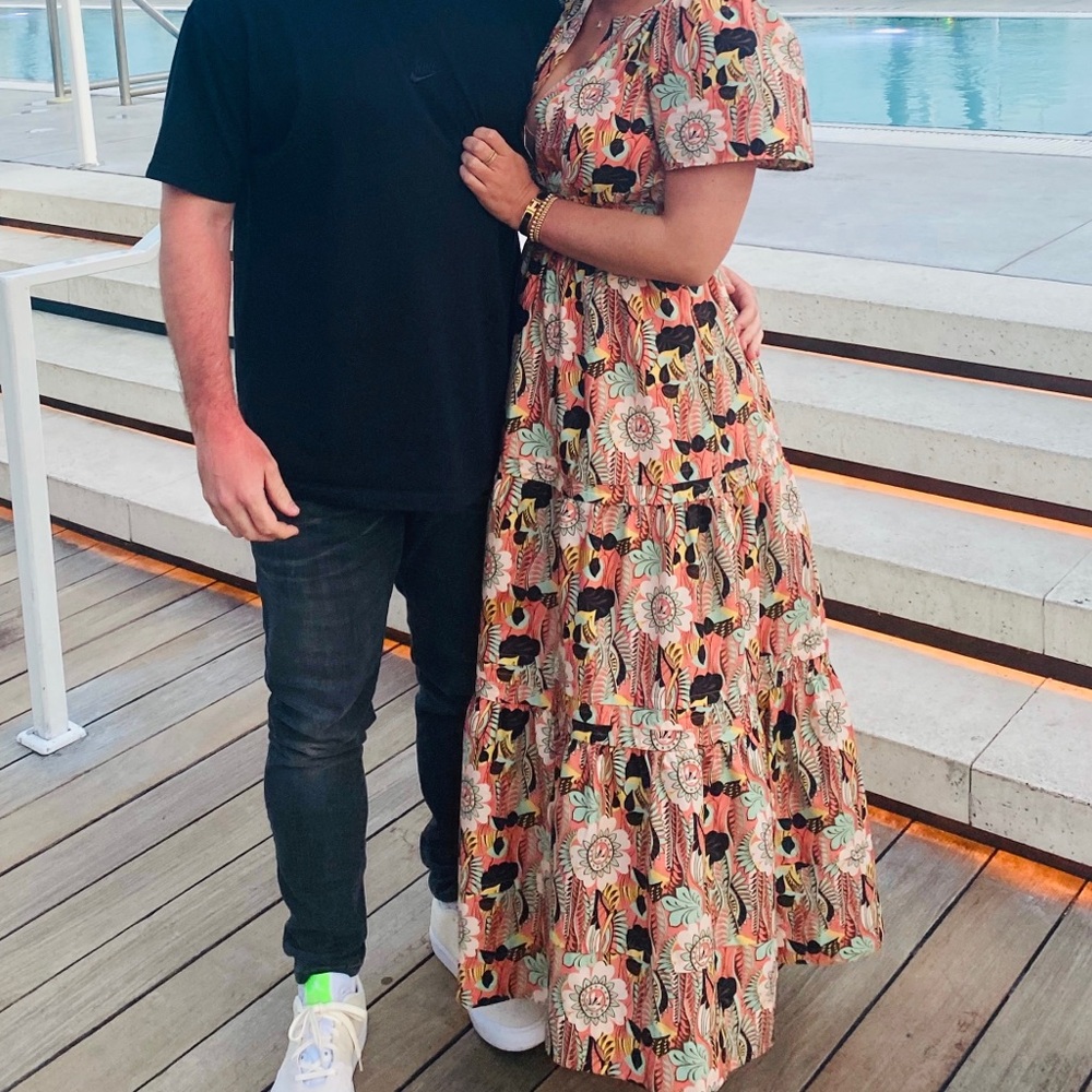 Anthropologie poplin maxi dress